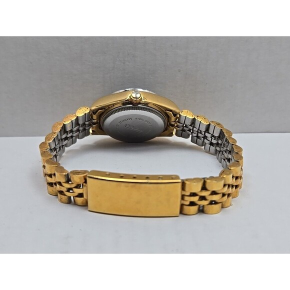 Dufonte Lucien Piccard Ladies Quartz Watch Gold Tone Diamond Accents New Battery - Picture 8 of 12